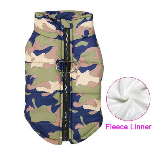 Padded Waterproof Winter Dog Vest – Warm Zipper Jacket for All Sizes