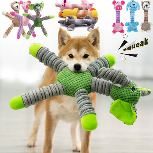 Indestructible Squeaky Dog Toy – Large Animal-Shaped Plush for Chewing & Training