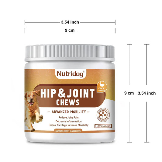Hip and Joint Supplement Chews – Duck Flavor with Glucosamine, Chondroitin & MSM