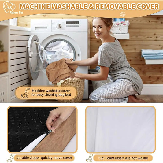 7'' H Orthopedic Dog Bed – Large Memory Foam Bed with Headrest