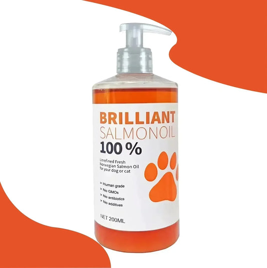 PET BRILLIANT Pure Salmon Oil – 200ml Omega-3 Supplement for Dogs