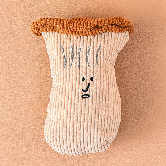 Vegetable Plush Dog Toys – Squeaky Onion, Mushroom & Garlic Series