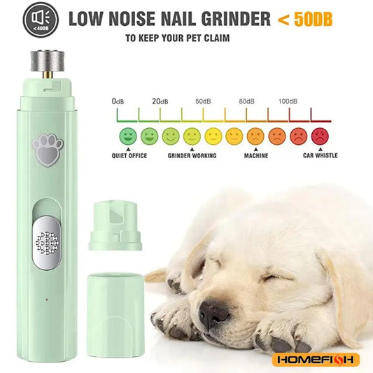 Electric Dog Nail Grinder – USB Rechargeable Nail Trimmer with Polisher for Pets