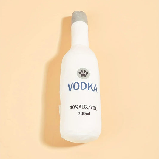 Plush Wine Bottle Dog Toy – Durable Chew & Teeth Cleaning Toy