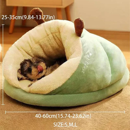 Slipper-Shaped Dog Bed – Warm Foldable Kennel for Small Pets