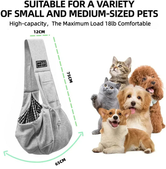 Cotton Comfortable Pet Sling Bag – Crossbody Shoulder Carrier for Dogs & Cats