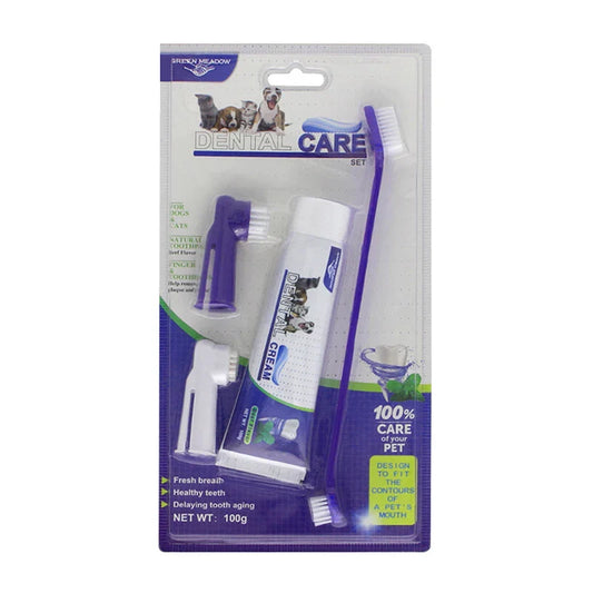 Pet Tartar Control Kit – 4-Piece Dental Care Set for Dogs