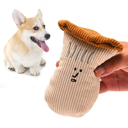 Vegetable Plush Dog Toys – Squeaky Onion, Mushroom & Garlic Series