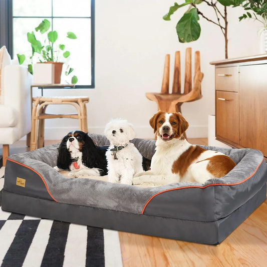 Super Soft Orthopedic Dog Bed – L to 3XL with Bolster Support