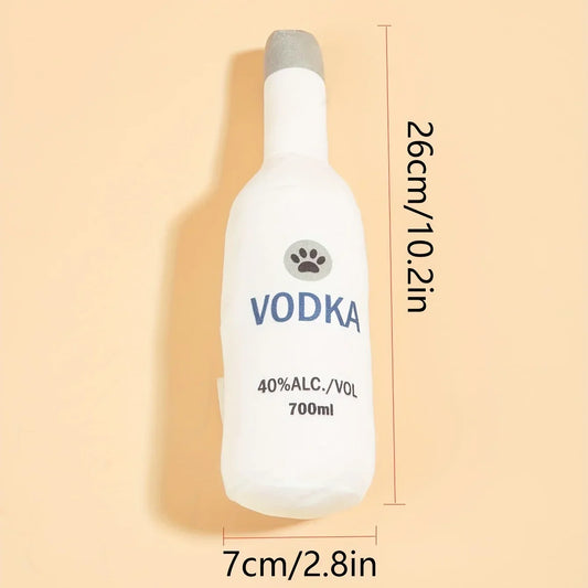 Plush Wine Bottle Dog Toy – Durable Chew & Teeth Cleaning Toy