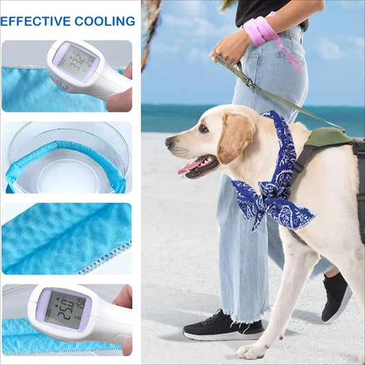Summer Pet Cooling Scarf – Breathable Ice Collar for Dogs & Cats