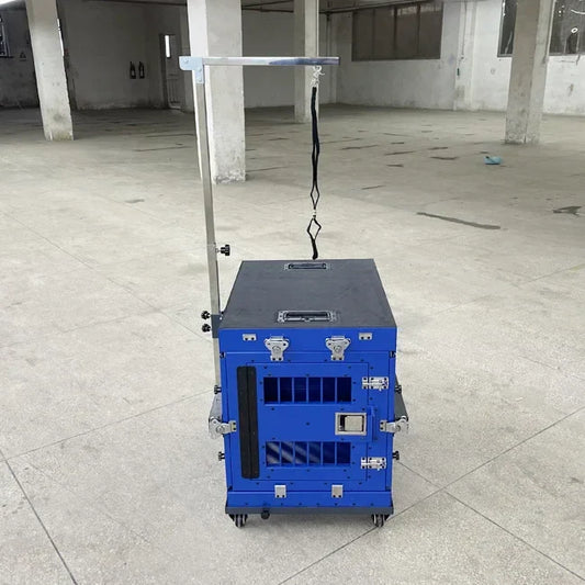 24" Collapsible Aluminum Dog Crate – Folding Kennel with Grooming Arm