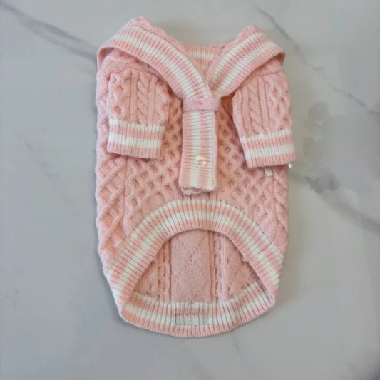 Small Pet Knit Sweater – Twisted Yarn Comfort for Dogs & Cats
