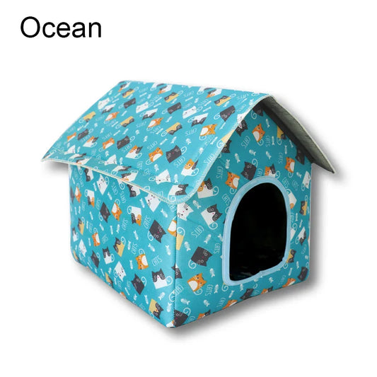 Waterproof Outdoor Cat House – Foldable Rainproof Pet Tent